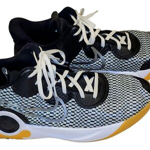 Nike‎ Kids Black and White Sneakers with Yellow Accents